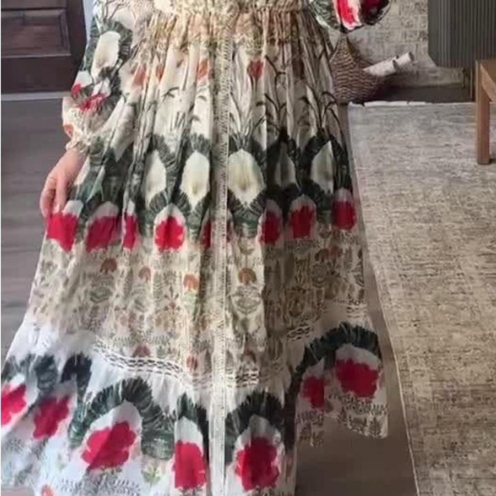 BY ANTHROPOLOGIE PRINTED BUTTONDOWN SHIRT DRESS - Botanical Motif